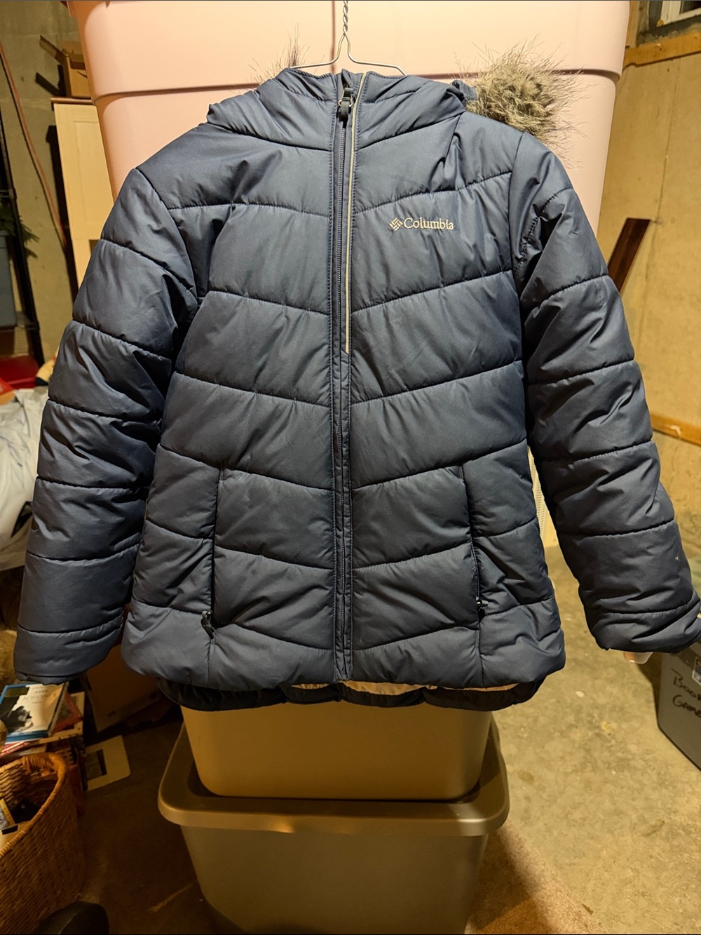 Columbia Kids Navy Blue Puffer Jacket with Hood